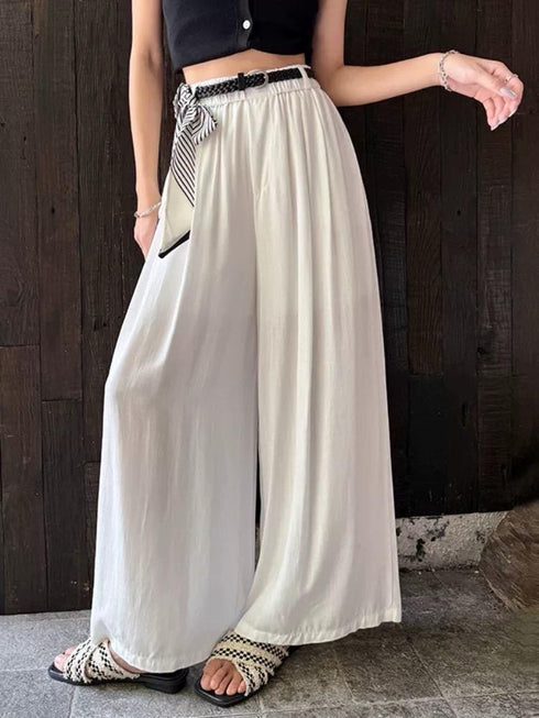 Casual Palazzo Trouser With Belt and Scarf